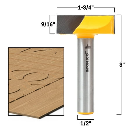 

1-3/4 Diameter Bottom Cleaning Router Bit - 1/2 Shank - Yonico 14977