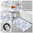 thumbnail image 6 of Blue White Flowers Bath Mat 3 Piece Bathroom Rug Set, Spring Summer Floral Botanical Non Slip Bath Rug Contour Mat and Toilet Lid Cover, Absorbent Shower Mats Soft Bath Rugs and Mats Sets, 6 of 8