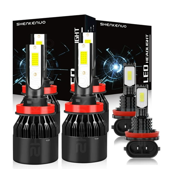 For 2017-2020 Nissan Pathfinder LED Headlight Bulbs H11 H9 High/Low Beam H11 H8 Fog Light 6000k 6pcs