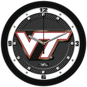Virginia Tech Hokies 11.5'' Suntime Premium Glass Face Carbon Fiber Wall Clock