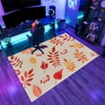 thumbnail image 3 of Autumn Red Leaves Rug 4x5 Area Rugs Minimalist Plant Leaves Rugs Ultra Soft Non Slip Washable Carpet for Living Room Bedroom Study Office Hallway, 3 of 7