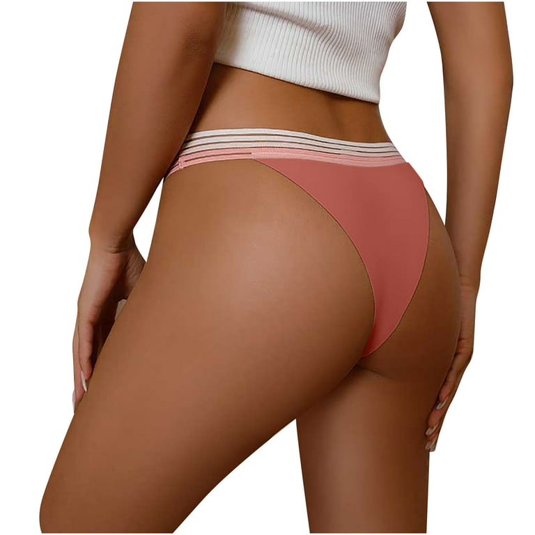 IROINNID Thong Underwear For Women High-Cut Comfortable Loose Underpants  Casual Contrast Color Invisible Panties 