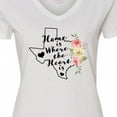 thumbnail image 4 of Inktastic Texas Home is Where the Heart is with Watercolor Floral Women's V-Neck T-Shirt, 4 of 5