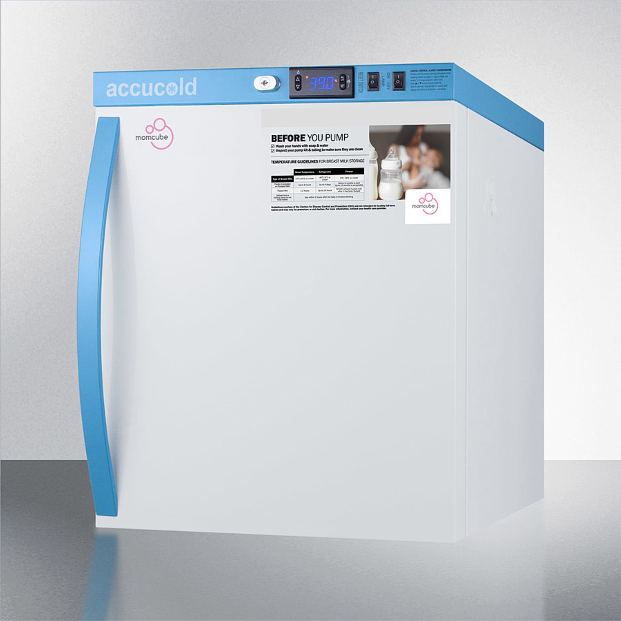 Summit Appliance MLRS1MC 1 cu. ft. Countertop Momcube Breast Milk Refrigerator, White