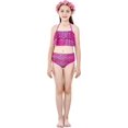 thumbnail image 4 of 3Pcs Mermaid Tails compatible Swimming compatible Girls Swimsuit Princess Bikini Costume Bathing Suits Set compatible Kids Gift_Gift Of G, 4 of 5