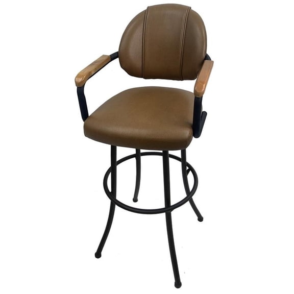 Tobias Designs 35" Metal Extra Tall Bar Stool with Upholstered Seat in Black
