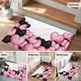 thumbnail image 5 of 2x3 Ft Entryway Area Rug, Valentine's Day Kitchen Rug Runner Washable Floor Mat, Romantic Love Heart Ballons Pink and Black Non Slip Indoor Door Mat Throw Carpet for Bathroom Living Room Bedroom, 5 of 8