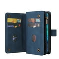 thumbnail image 3 of Wallet Case for Samsung Galaxy S20 FE, Magnetic Zipper Pouch Premium PU Leather with Kickstand Wallet Flip Shockproof Phone Case Wrist Strap Card Slots Holder Pocket Samsung Galaxy S20 FE,
Blue, 3 of 17