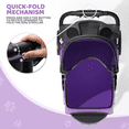 thumbnail image 5 of Magshion 3-Wheel Pet Stroller, Foldable Jogger for Small/Medium Dogs & Cats (33lb Max), Lightweight w/Breathable Mesh, Cup Holder & Basket, Purple, 5 of 12