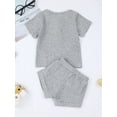 thumbnail image 3 of Gzhioc Baby Shorts Set ,Rib Button Short Sleeve Crew Neck Tops + High Waist Casual Shorts Two Piece Set, 3 of 9