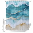 thumbnail image 2 of Abstract Waves Shower Curtains for Bathroom, Ocean Surrealism Spray Beach Watercolor Washable Fabric Shower Curtain with Hooks Waterproof Bathroom Decor Sets, 60 x 72 Inches, 2 of 9