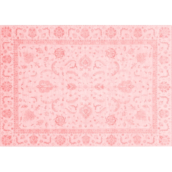 Ahgly Company Machine Washable Indoor Rectangle Oriental Red Traditional Area Rugs, 8' x 10'