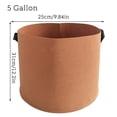 thumbnail image 3 of Toystoory Bolsas para cultivo de plantas de jardín de 1/2/3/5/7 galones, maceta para flores y verduras, maceta para jardín de patatas, bolsa para cultivo Jardín y Patio Marrón (5 galones) 31D*25H Toystoory HA004268-14, 3 of 6