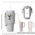 thumbnail image 3 of Personalización Bolsa para botella de agua Aganmi con bolsillo para teléfono para vaso moderno de 40 onzas, soporte para botella de agua con inicial brillante con correa ajustable para el hombro, bol, 3 of 3