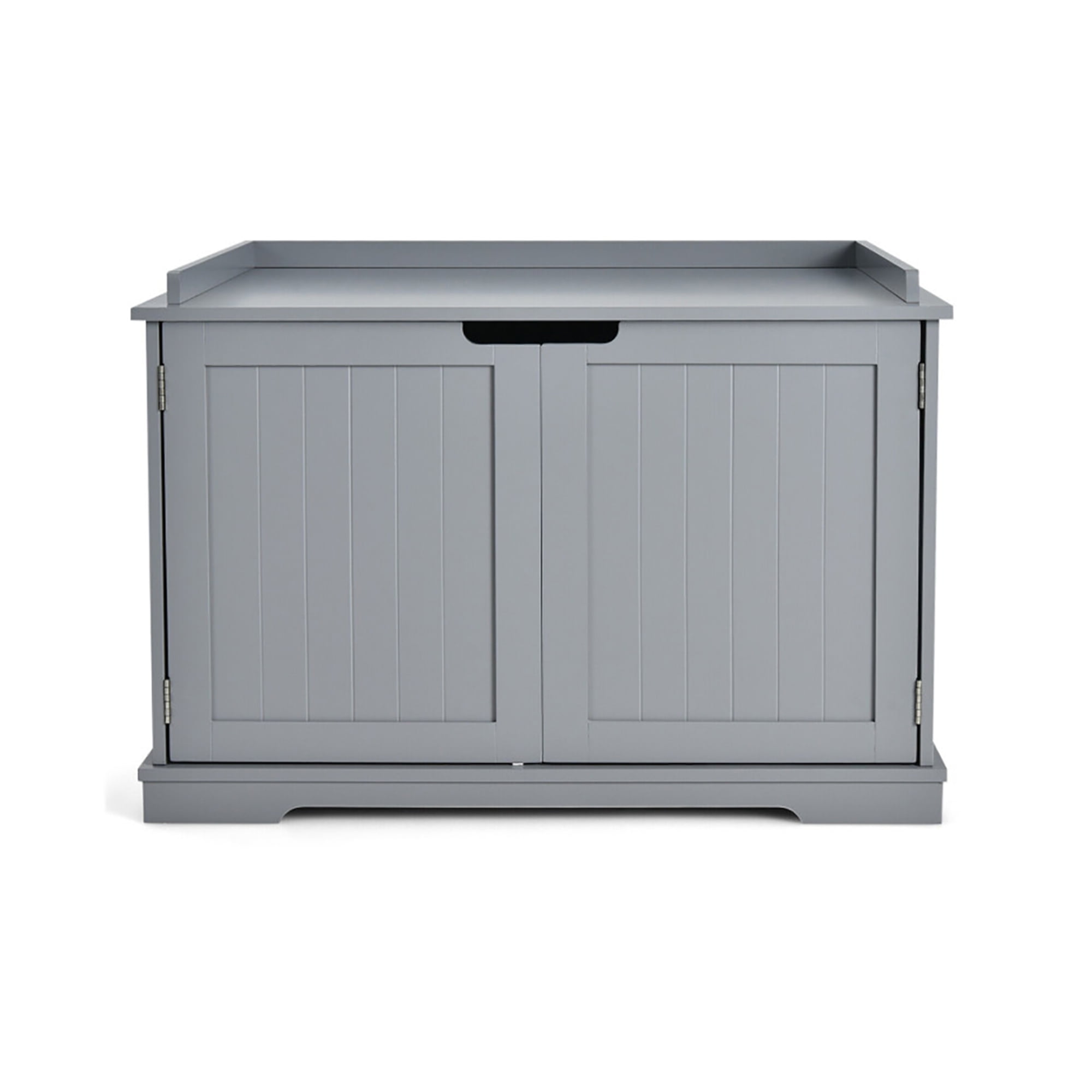 Kadyn 29" Cat Litter Box Enclosure with Double Doors for Large Cat and Kitty, Hidden Cat House Washroom Furniture, Gray