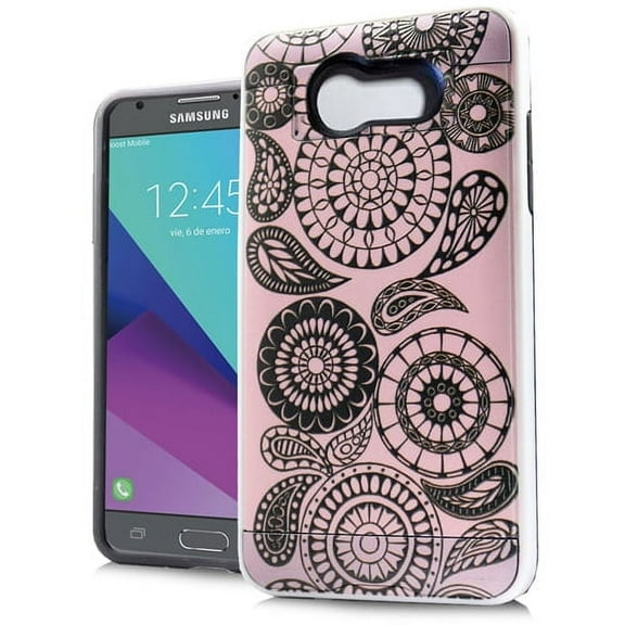 GSA Fused Paisley Hybrid Case For Samsung Galaxy J3 2017, J327 - Pink