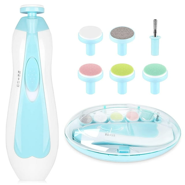 Tijeras de uñas eléctricas para bebés, tijeras de uñas para bebés, lima de uñas para bebés 6 en 1, juego de lima de uñas para bebés o adultos