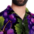 thumbnail image 5 of Grape Men's Hawaiian Poplin Casual Printed Button Down Short Summer Beach Shirts, Unisex, 5 of 6