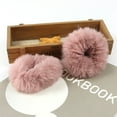 thumbnail image 2 of 2Pcs Bright Color Simple Hair Ties Handmade Faux Rabbit Fur Furry Scrunchies Hair Accessories, 2 of 7