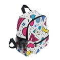 thumbnail image 2 of FORMRS School Backpack with Front Zippered Pocket 12" Student Travel Daypack, Red Retro Pattern, 2 of 6