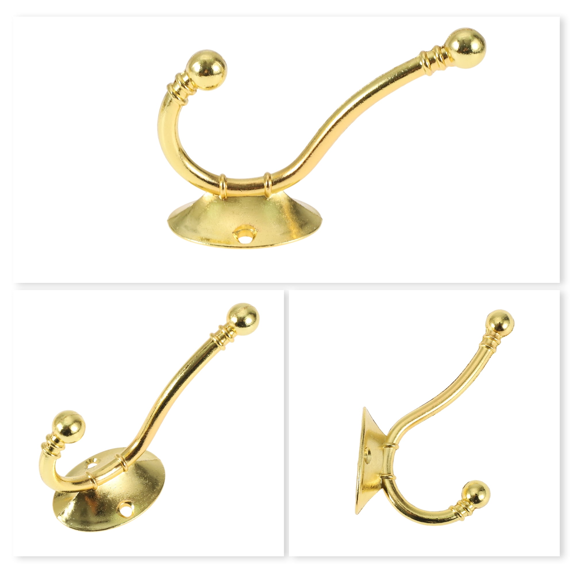 Unique Bargains 4 Pcs Clothes Hooks Door Hooks for Wardrobe Bathroom Kitchen Brown1