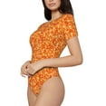 thumbnail image 3 of Picia Orange Glitter Womens One Piece Swimsuits Modest Tummy Control Bathing Suits Lace Up Slimming Swim Suit-Medium, 3 of 9