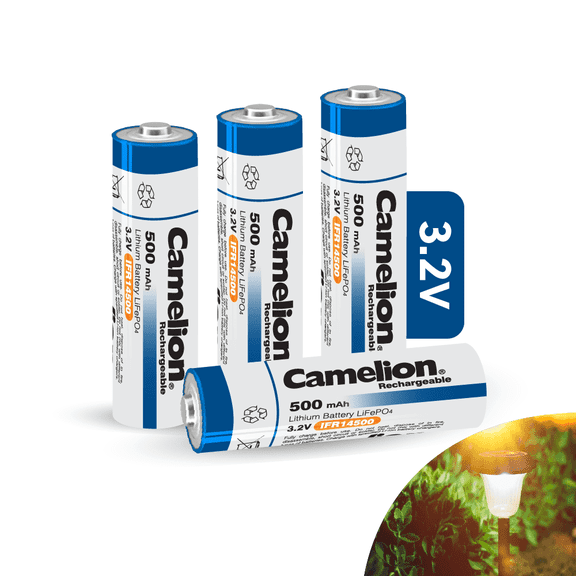 Camelion IFR14500 Lithium Iron Phosphate Rechargeable Battery 500mAh Blister Pack of 4