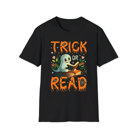 Trick or Read Ghost Halloween Reading T-Shirt