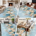 thumbnail image 5 of Large Area Rugs for Living Room Bedroom, Beach Coastal Blue 8'x10' Rug Washable Carpet Runner Indoor Outdoor, Nautical Shell Starfish Coral Summer Non Slip Floor Mats Rug for Kitchen, Patio, 5 of 8