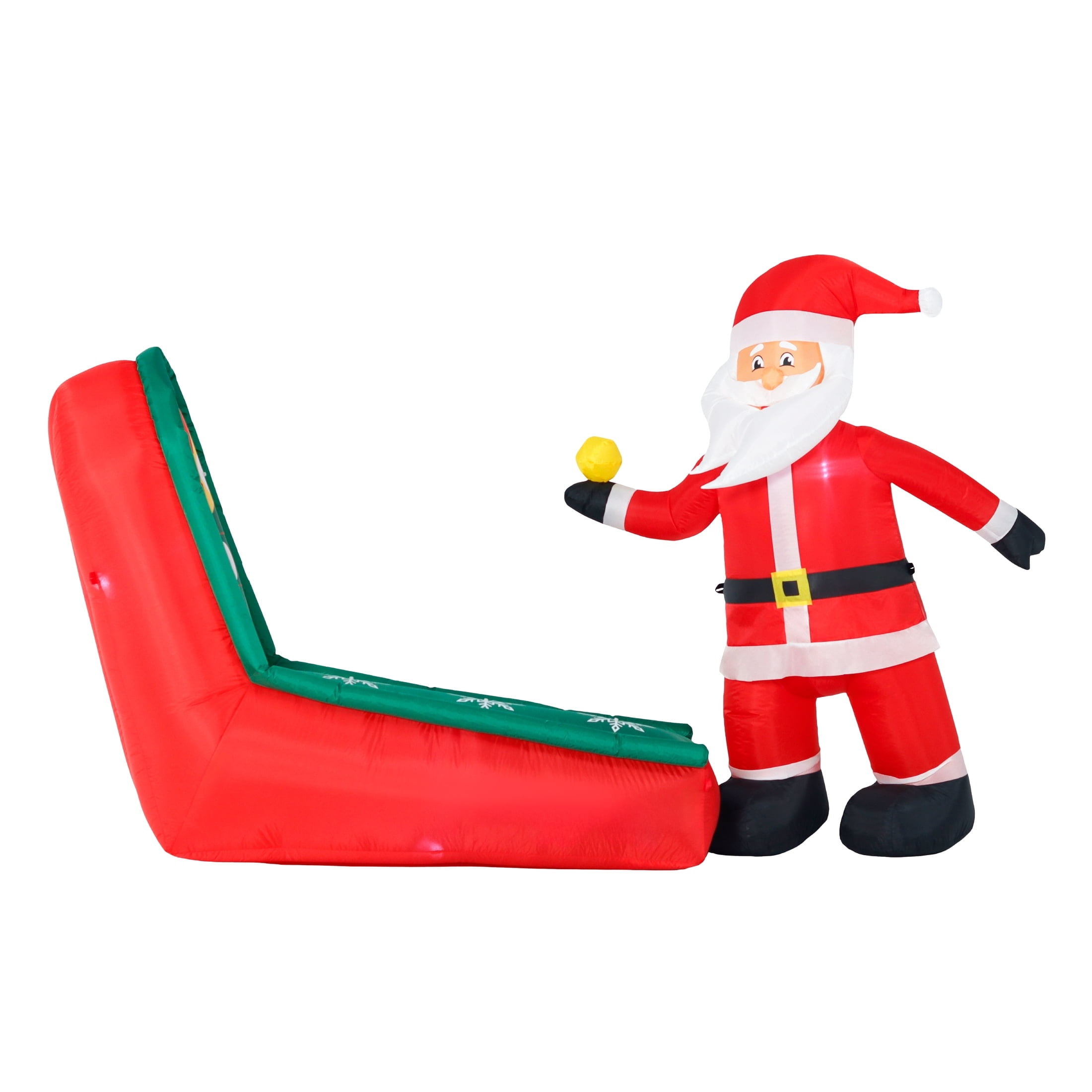 Multicolor Santa Ski Ball with Motion Lights Christmas Airblown Yard Inflatable, 8', by Holiday Time
