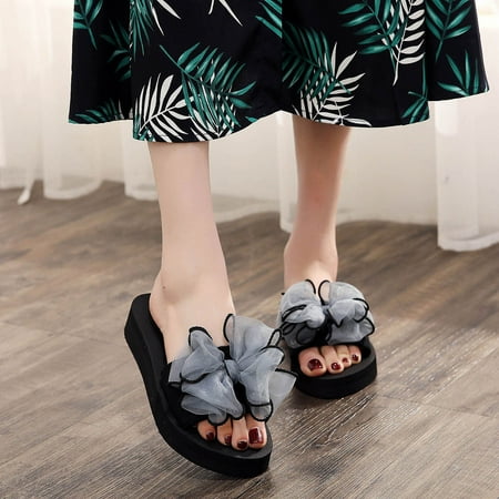 

KKCXFJX slippers for women Female Summer New Style Non-slip One-word Slip Soft Bottom Holiday Beach Slipper Gift