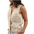 thumbnail image 7 of Zynviq Going Out Tops for Women Summer Cotton Collared Sleeveless Comfort Loose Button Down Shirt Shirts Women L, 7 of 7