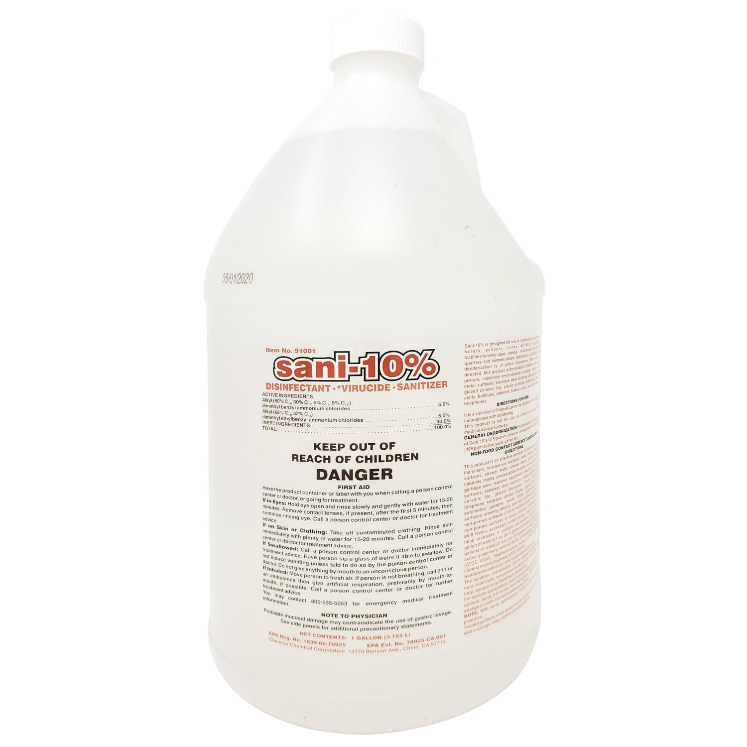 sani10 Disinfectant Virucide Sanitizer Concentrated 1 Gallon