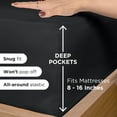 thumbnail image 4 of ROYALE LINENS - 4 Piece King Bed Sheet - Soft Brushed Microfiber 1800 Bedding Set - 1 Fitted Sheet, 1 Flat Sheet, 2 Pillow case - Wrinkle & Fade Resistant Luxury King Size Sheet Set (Black, King), 4 of 10