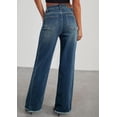 thumbnail image 3 of Pantalones PRETTYGARDEN de Pierna Ancha, Tiro Alto y Dobladillo Deshilachado en Denim, 3 of 4