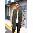 thumbnail image 3 of Coofandy Men's Ruffle Shawl Collar Sleeveless Long Cardigan Vest, 3 of 7