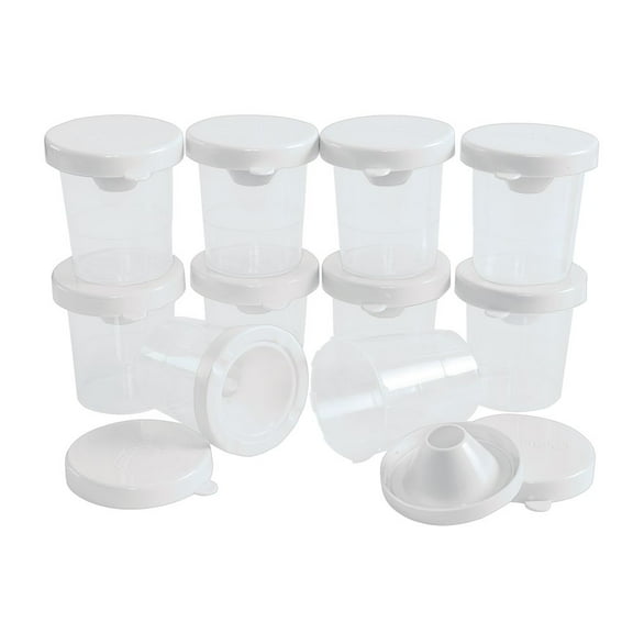 Colorations No-Spill White Lid Paint Cups - Set of 10
