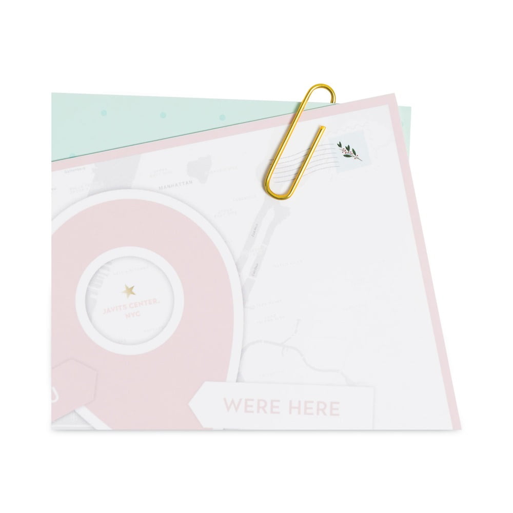 U Brands 3619U06-24 Vinyl-Coated Paper Clips - Gold/Medium (200 Clips/Box, 5 Boxes/Pack)
