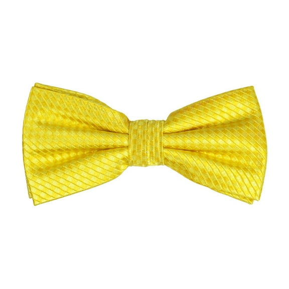 Solid Yellow Silk Bow Tie