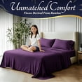 thumbnail image 3 of 4Pcs Bamboo Cooling Bedding Set, Extra Deep Pocket Breathable Sheets for Hot Sleepers, Pillowcases, Flat Sheet & Fitted Sheet, Perfect Family Gift, 3 of 8