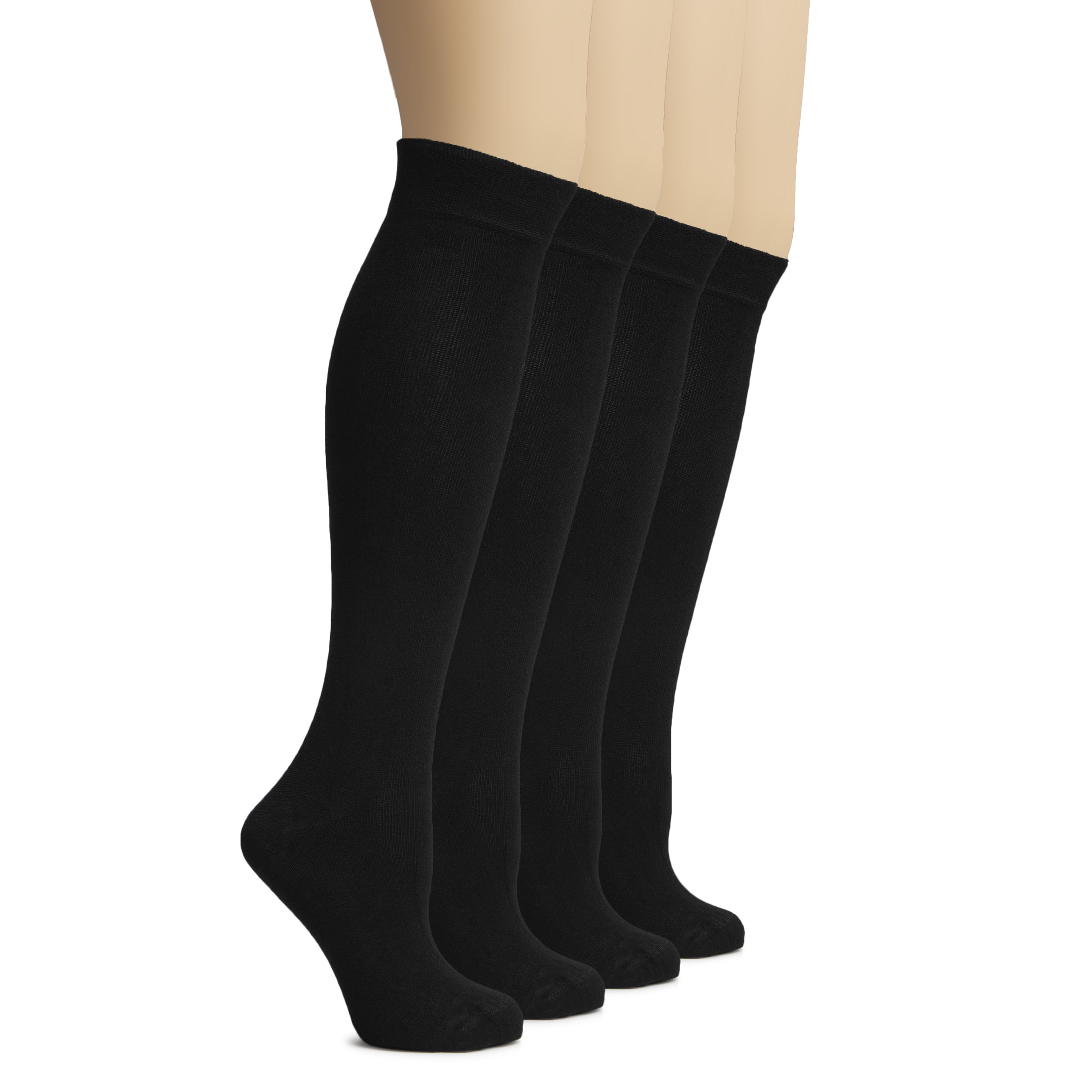 HUGH UGOLI Women's Bamboo Knee High Socks Comfort Seam Long Dress Socks, Soft & Lightweight