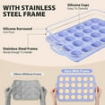 thumbnail image 3 of Mini Silicone Muffin Pan with Metal Frame, Non Stick Silicone Cupcake Pan with Handles 24 Cup, BPA Free Silicon Muffin Tin Tray Small for baking, egg bites, Cupcake Mold Grey, 3 of 10
