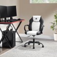 thumbnail image 3 of Gamer Gear Jr. Xplorer Gaming and Computer Chair, Kids and Teens Gaming Chair with Padded Arms, Adjustable Height, White and Black, 3 of 11