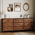 thumbnail image 2 of Yeshouse Mueble para TV de 63" con 9 cajones de tela y tablero de madera, consola multimedia con marco de metal, organizador de almacenamiento para dormitorio o sala de estar, 27" de profundidad, 2 of 9