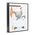thumbnail image 2 of Stupell Industries Contemporary Children's Baby Elephant Bubble Bath Rubber Duck Bathroom Black Framed Giclee Art, 11 x 14, by Erica Billups, 2 of 7