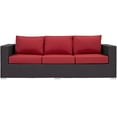 thumbnail image 2 of Modway Convene Outdoor Sofa Patio Furniture, Red, 2 of 5