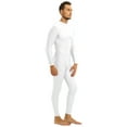 thumbnail image 6 of LiiYii Mens Mock Neck Long Sleeve Bodysuit Full Body Jumpsuit One-Piece Romper Workout Cycling Leotard Catsuit White Large, 6 of 10