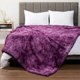 thumbnail image 6 of PAVILIA Faux Fur Throw Blanket Tie-Dye Purple, Soft Fuzzy Warm Sherpa Blankets & Throws for Bed, Fluffy Plush Thick Fleece Throw Blanket for Couch Sofa, Reversible Furry Shaggy Blanket, Purple 50x60, 6 of 7