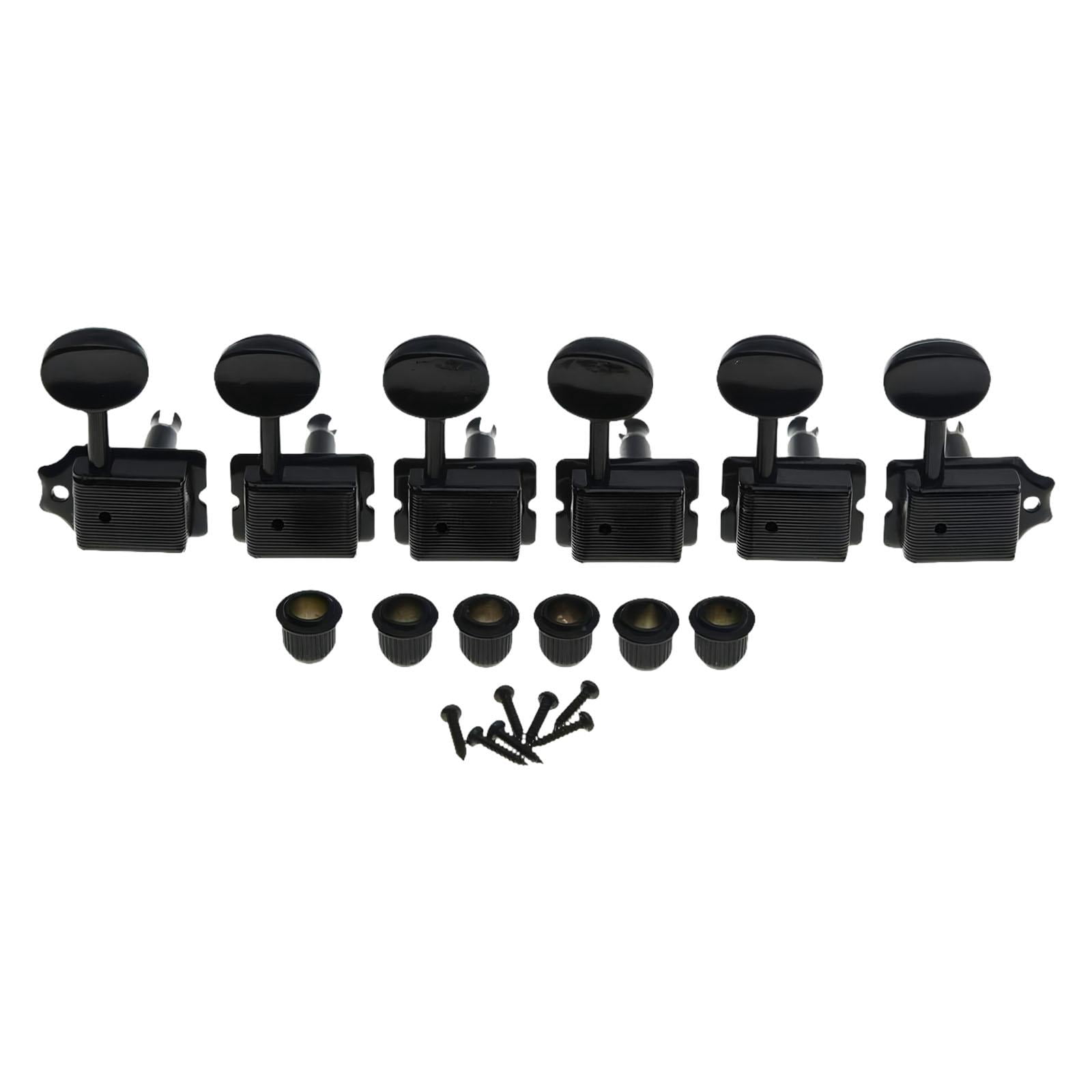 JWQFBC 6 Pieces Retro Electric Guitar Tuners Split Shaft Spare Parts Guitar Tuning Pegs Black