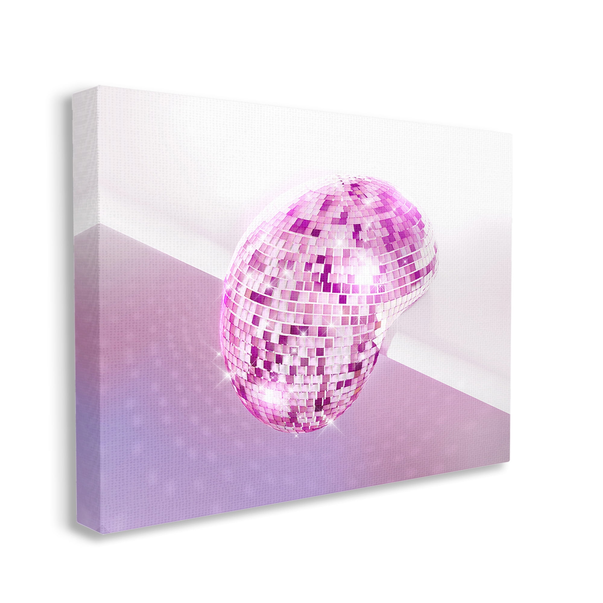 Stupell Industries Purple Melting Disco Ball Abstract Painting Gallery Wrapped Canvas Art Print Wall Art, 48 x 36